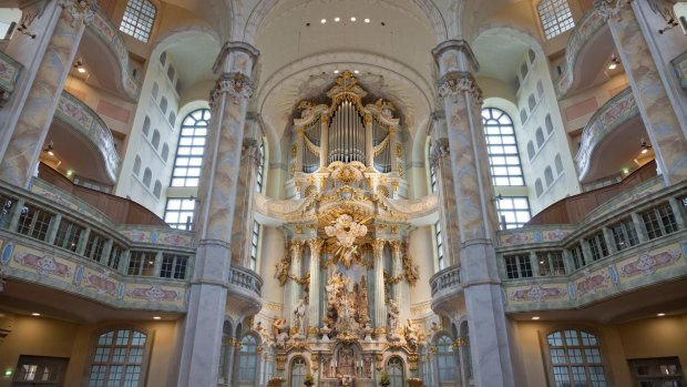 The church of Frauenkirche in Dresden, Germany. 