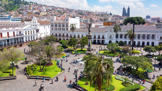 Plaza de la Independencia, also known as La Plaza Grande, Quito's "living room" is a great place to people-watch.