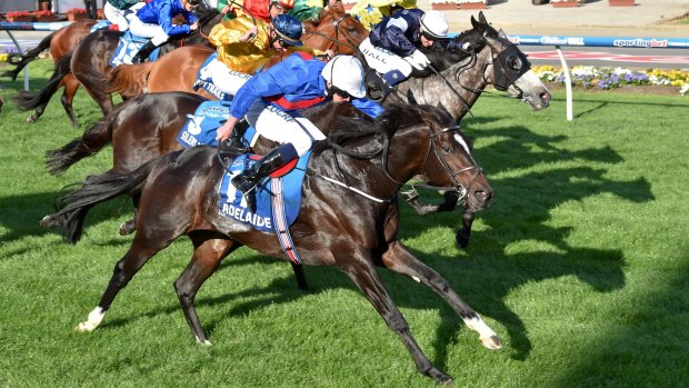 Super run: Ryan Moore guides Adelaide to Cox Plate success in October.