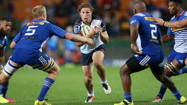 Match winner: Michael Hooper hits the ball up during the Super Rugby match between Stormers and Waratahs at Newlands Stadium in Cape Town.