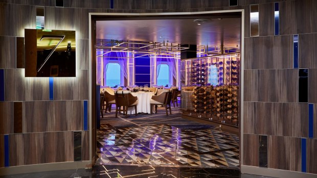 The specialty steakhouse Prime 7 now features stylish structural lighting and a rich cream-and-blue colour scheme.