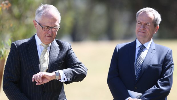 Time out ... Prime Minister Malcolm Turnbull and Opposition Leader Bill Shorten. 