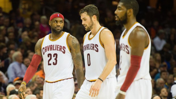 Big problems for the new Big Three: LeBron James, Kevin Love and Kyrie Irving during the loss to Toronto.