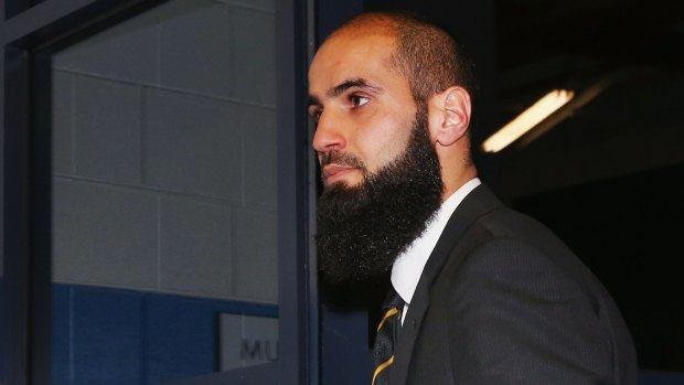 Bachar Houli of the Richmond Tigers arrives at the AFL tribunal.