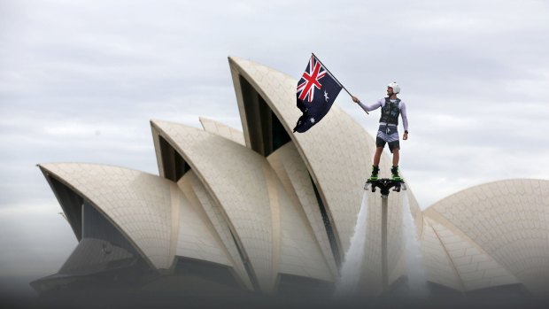 'Flyboarder' Ashton Beukers will be among the Australia Day activities on the harbour.