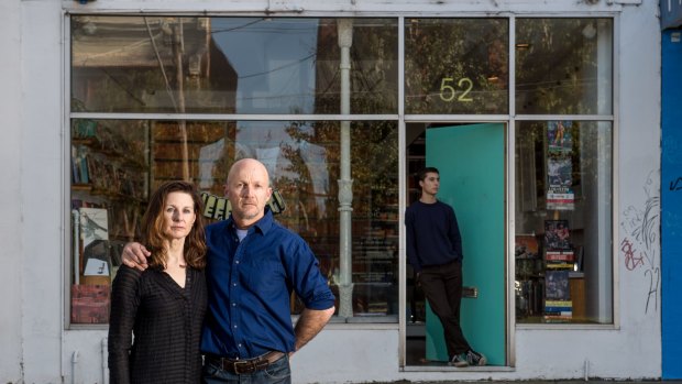 Bookhouse owners Ben Kemp and Margot McCartney, with son Bede McCartney-Kemp.