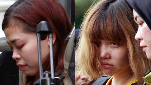 Indonesian suspect Siti Aisyah, left, and Vietnamese suspect Doan Thi Huong in March.
