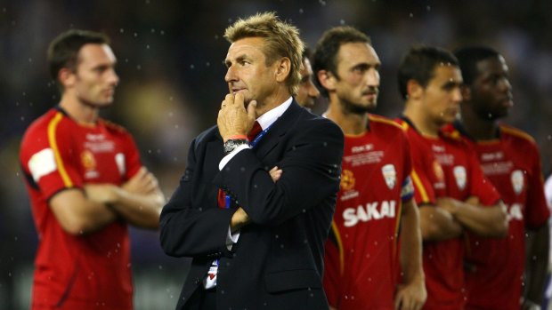 So near, so far:  Adelaide United coach John Kosmina looks dejected after Melbourne Victory won the A-League grand final in 2007.