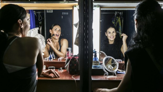 Crystal ladies: Marina and Svetlana Tsodikova, foot jugglers for the Cirque du Soleil show, Totem.