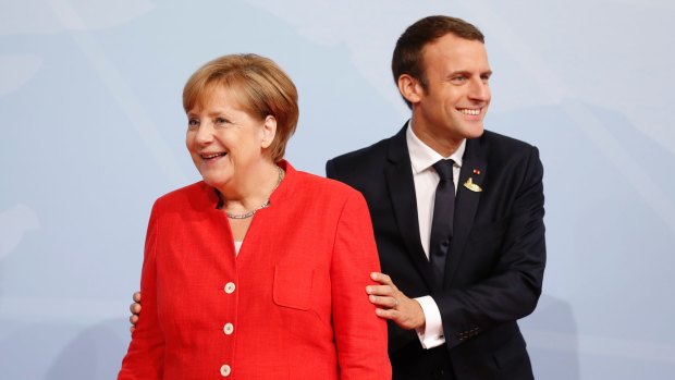 German Chancellor Angela Merkel and French President Emmanuel Macron.