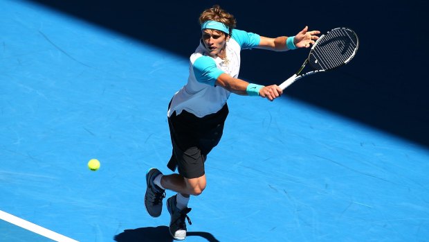 German Alexander Zverev plays Scot Andy Murray at the Australian Open on Tuesday.