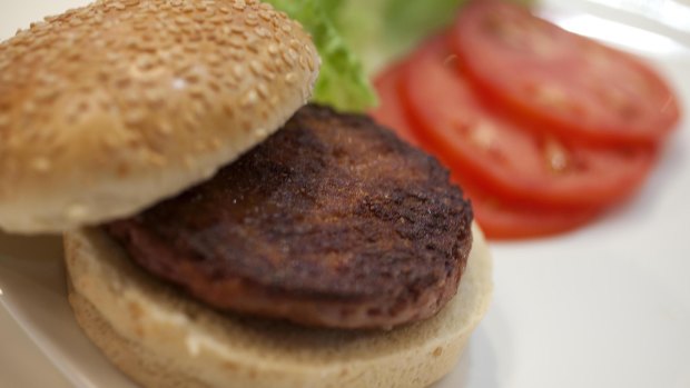 The first burger made from meat grown in a lab. 