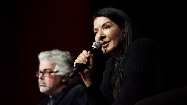 Artist Marina Abramovic speaks with David Walsh at Dark Mofo.