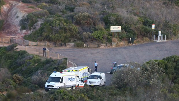 Police look for evidence after Michelle Leng's body was found at the blowhole at Snapper Point in the Central Coast.