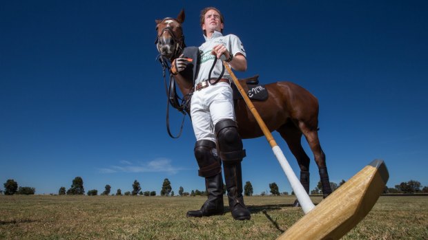 Mad for the mallet ... Ed Mandie and his horse, Alberta, will compete in the Polo in the City event next Saturday.