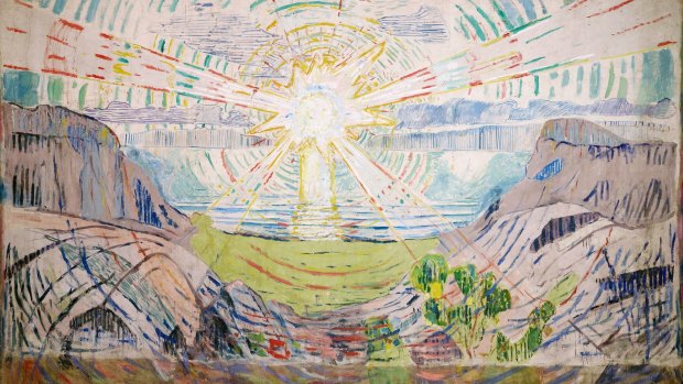 <i>The Sun</i>, by Edvard Munch. The painter felt he was at the peak of his artistic powers while living in Kragero.
