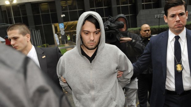 Martin Shkreli leaves court in New York in December 2015 after his arrest for alleged securities fraud.