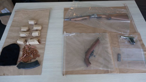 Some of the items seized by police in the raids on Friday.