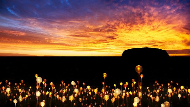 Bruce Munro's "Field of Light" will light up around Uluru from April 1.