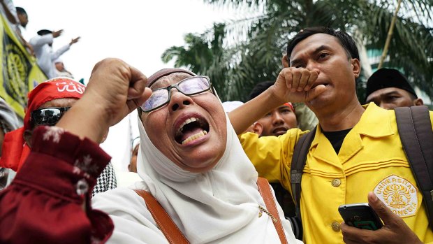 Anti-Ahok protesters were angry that he was only sentenced to two years' jail for blasphemy rather than the maximum five.