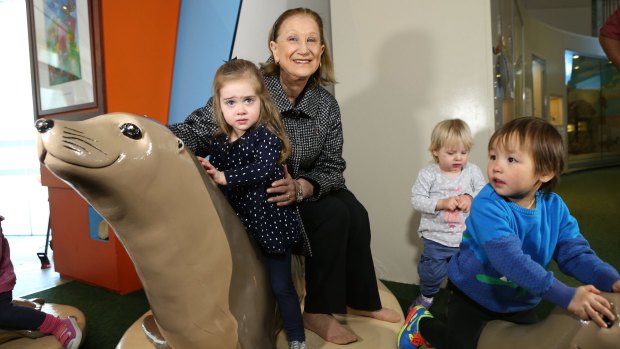 Pauline Gandel with friends announcing a new Children's Gallery at Melbourne Museum 