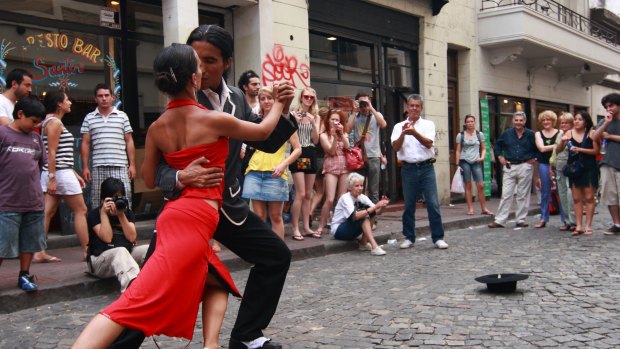 Tango dancers in Buenos Aires.