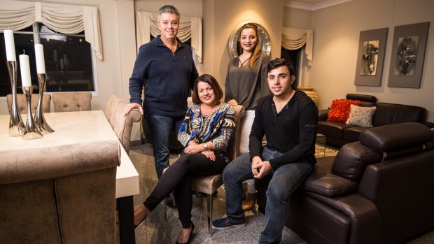 Angelo and Maria Andrew with 19-year-old daughter Melina and 22-year-old son Christopher at their Blakehurst home. A new report shows one in five people in their 50s are worried about having to provide ongoing financial support to their children.