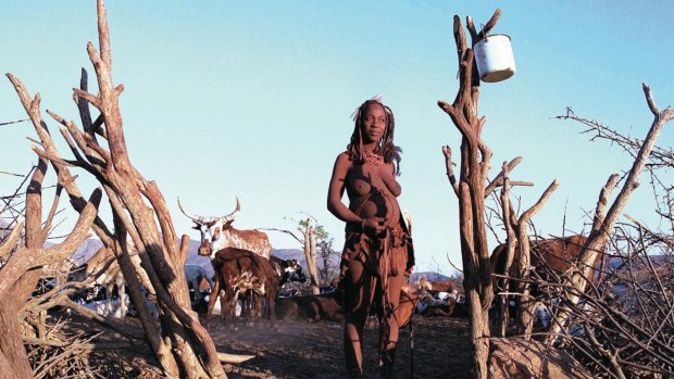 The Himba are so pastoral, they don't know their ages or how many they number and scratch out a resourceful existence in a cruelly beautiful pastel landscape of sand, rock and sky. 