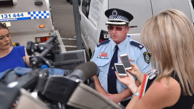 Murder charge: Oxley crime manager Chief Inspector Phil O'Reilly addresses the media in Tamworth on Tuesday following Troy Ruttley's arrest.