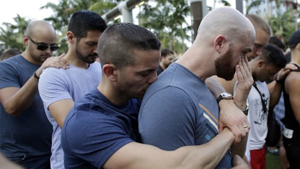 A vigil in memory of the victims of the Orlando mass shooting in June.