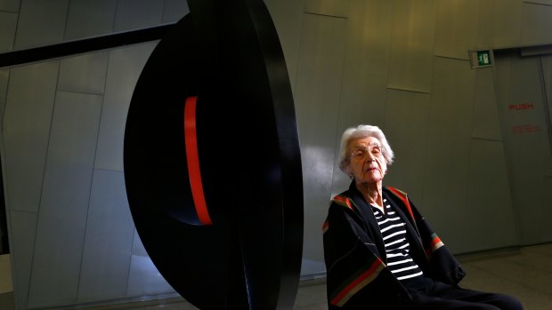 Inge King at her exhibition at the NGV, in April, 2014. 