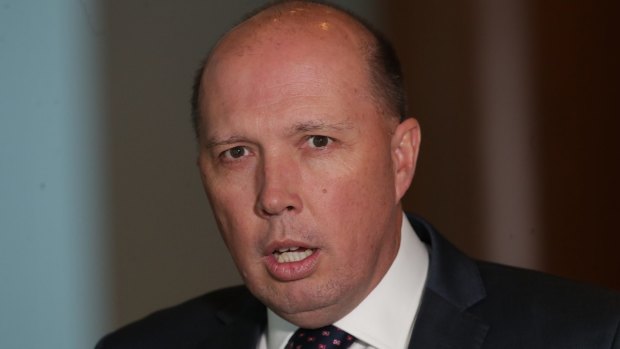 Peter Dutton announced the Home Affairs department's contract with Datacom on Wednesday.