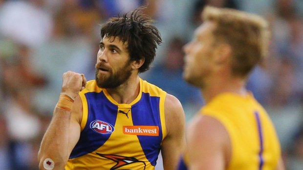 Scoreboard pressure: Josh Kennedy and his fellow Eagles were a little flighty in front of goal against the Tigers.