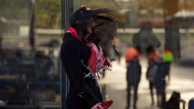 Wind gusts of up to 100km/h buffered city workers during their lunch hour last week.