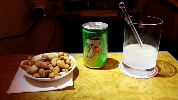 Many airlines still serve nuts on board flights. 