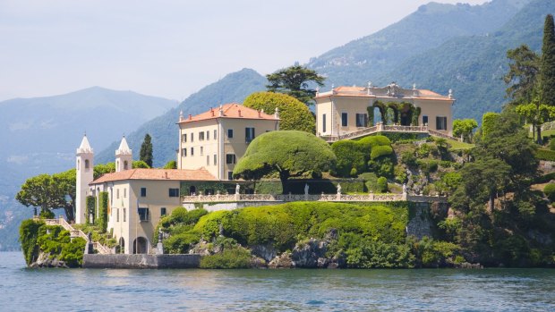 The Villa del Balbianello, a villa on the tip of a small wooded peninsula on Lake Como, is famous for its elaborate terraced gardens.