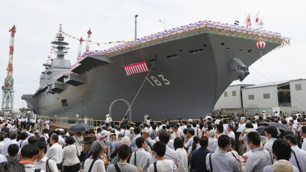 The Japanese warship Izumo will tour the South China Sea for three months.