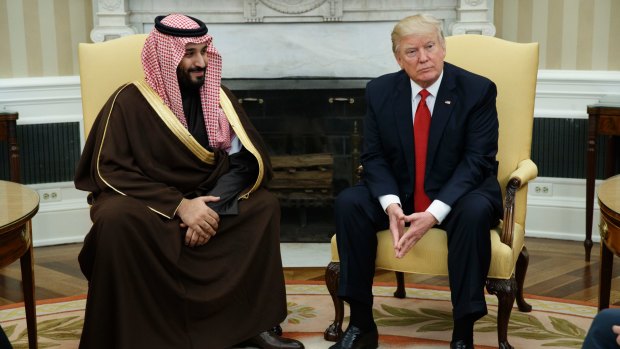 Then Saudi Defence Minister and Deputy Crown Prince Mohammed bin Salman in the Oval Office with US President Donald Trump in March.