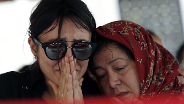 Mourners in Istanbul at the funeral of Gulsen Bahadir, 28, a Turkish Airlines   flight attendant killed in the Ataturk airport attack.