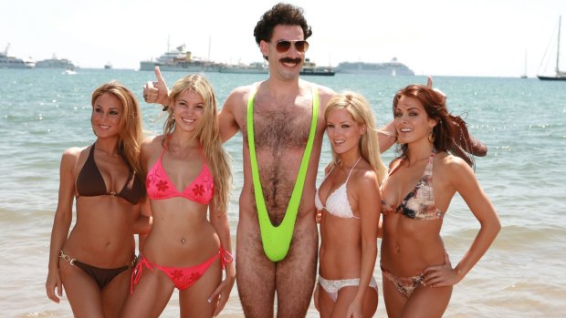 Sacha Baron Cohen as Borat.