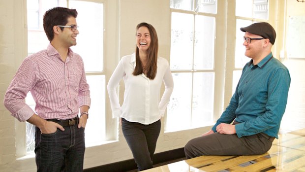 OpenLearning's Adam Brimo, chief education officer Brooke Hahn and chief technology officer and co-founder David Collien.