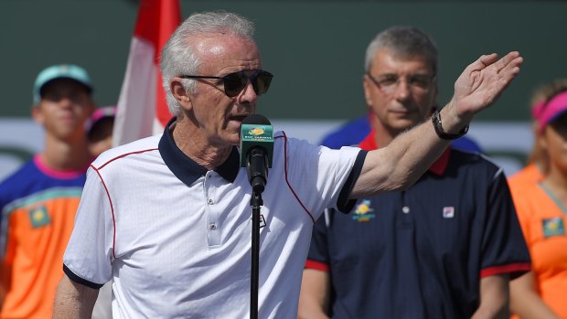 Foot in mouth: Indian Wells tournament director Raymond Moore.