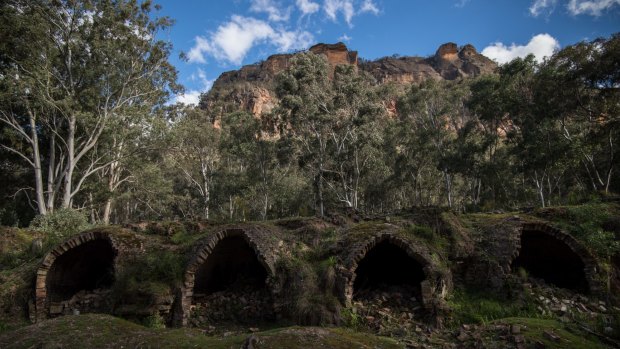 The abandoned coke ovens of the Shale Oil Refinery at Newnes. 