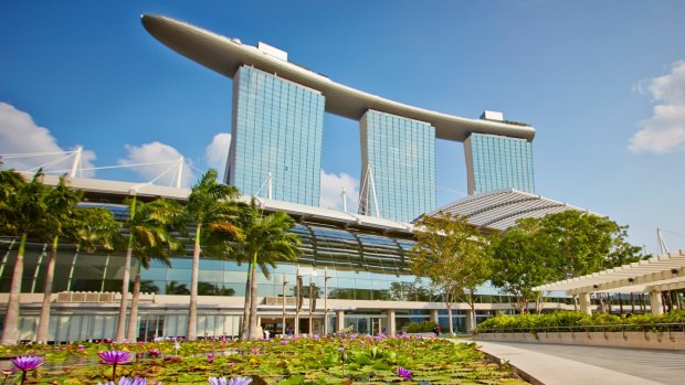 The landmark Marina Bay Sands Hotel featured prominently in Crazy Rich Asians.