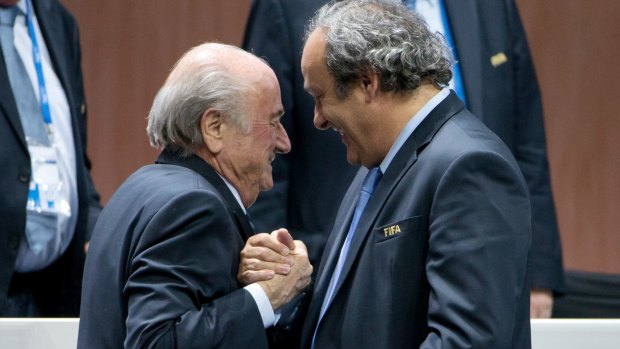 New man: Sepp Blatter with Michel Platini at the FIFA congress.