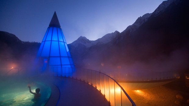 Part of the Aqua Dome is a clothed section where people who enjoy the glory of swimwear can bathe in thermal pools under the clear night sky with all of their bits covered.