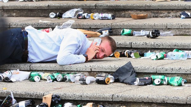 Punters left piles of rubbish behind after celebrating Melbourne Cup day at Flemington. 
