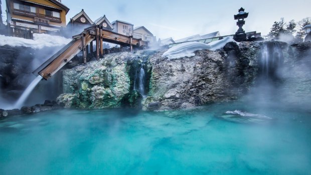 The Japanese visit onsen partly as a social habit, partly because dissolved minerals in the water are thought to impart medical benefits, assuaging everything from rheumatism to high blood pressure.