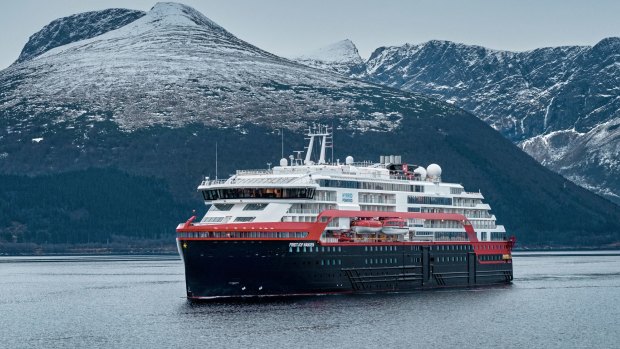 Hurtigruten's MS Fridtjof Nansen, with capacity for 530 passengers, is one of two ships chartered to house the cast and crew of Mission Impossible 7.