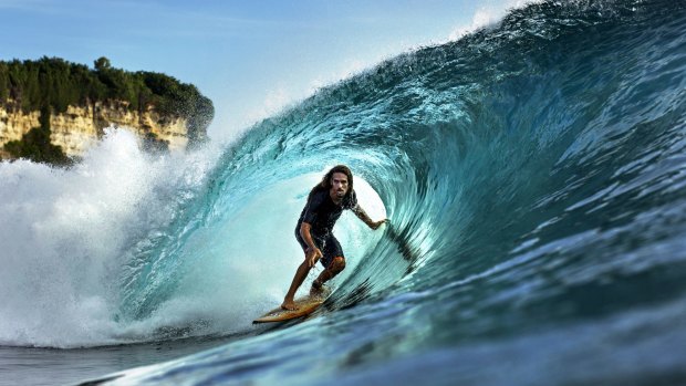 Uluwatu in Bali in 2015. The classic 1972 surf film <i>Morning of the Earth</i>, with its depiction of the mythical wave at Uluwatu, opened the floodgates of surf tourism in Bali.